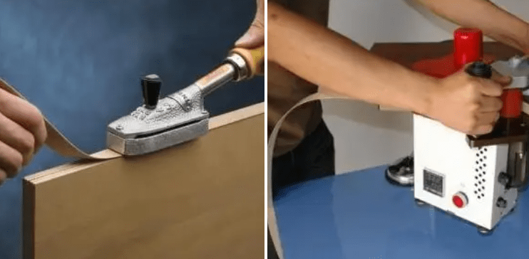  چسباندن نوار لبه با دستگاه لبه چسبان 